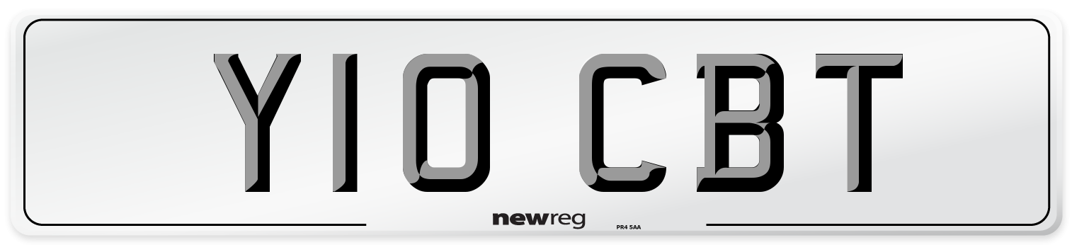 Y10 CBT Number Plate from New Reg